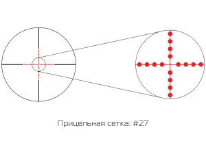 Прицел оптический GAUT Amber 2–8x36, сетка 27 (Mil-Dot), изображение 6